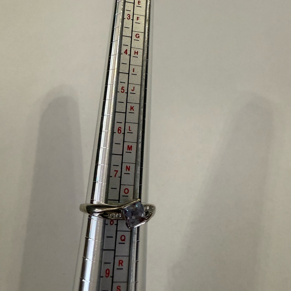 Silver Ring With Square Gemstone - image 5